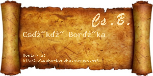 Csákó Boróka névjegykártya